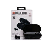 T2 EarBuds - Mobile Power Bank 1500mAh Wireless Headset